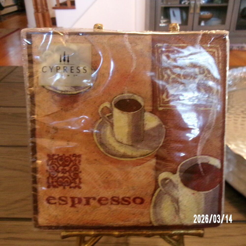 Cypress Home JENNIFER BAILEY "ESPRESSO" COFFEE Cocktail Paper Napkins Pack OF 20